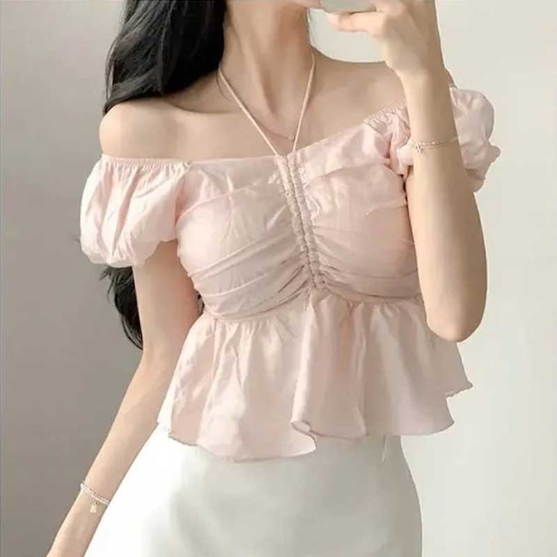 2wayペプラムリボンブラウス