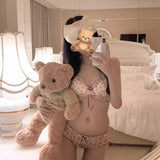 パステルレオパードフリルブラ＆ショーツSET