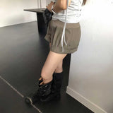 ロールアップタックショートパンツ