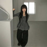 ダブルフレアボタンリボンチュニック