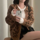 レオパードモヘアカーディガン