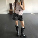 ロールアップタックショートパンツ