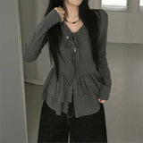 ダブルフレアボタンリボンチュニック