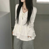 ダブルフレアボタンリボンチュニック