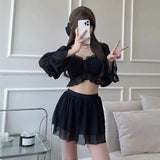 フェミニンシースルーフレアスイムウェア