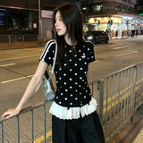 ドットパターントラックTシャツ