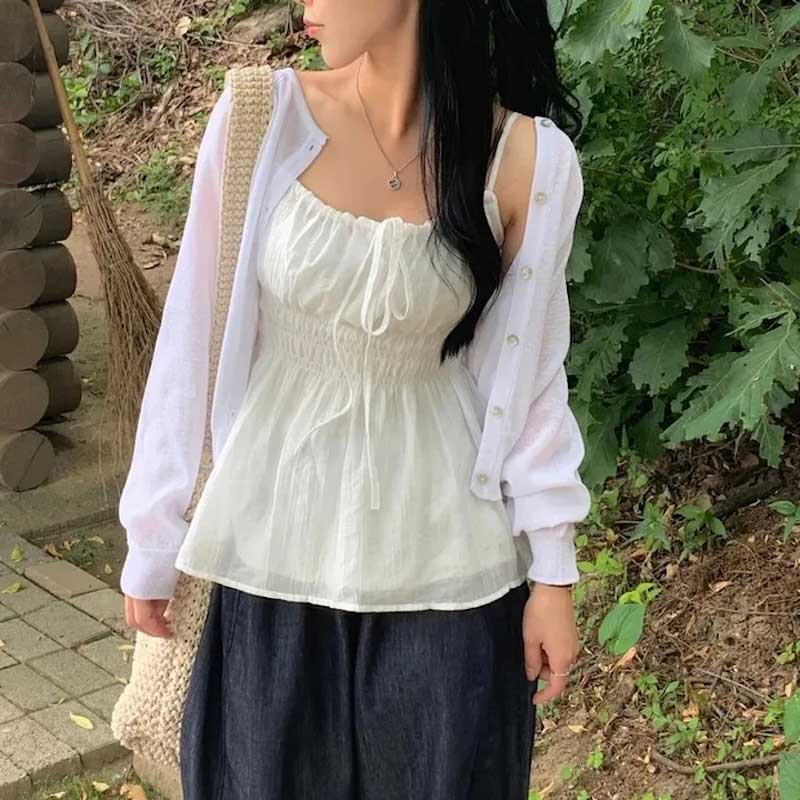 シャーリングキャミソールチュニック