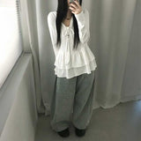 ダブルフレアボタンリボンチュニック