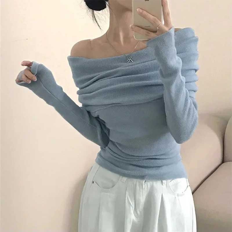 オフショルダールーズシアートップス