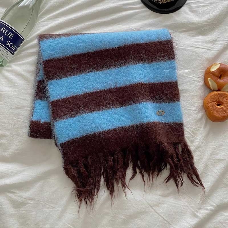 ワンポイントボーダーマフラー