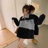 デニムドッキングハーフジップスウェット