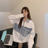 デニムドッキングハーフジップスウェット