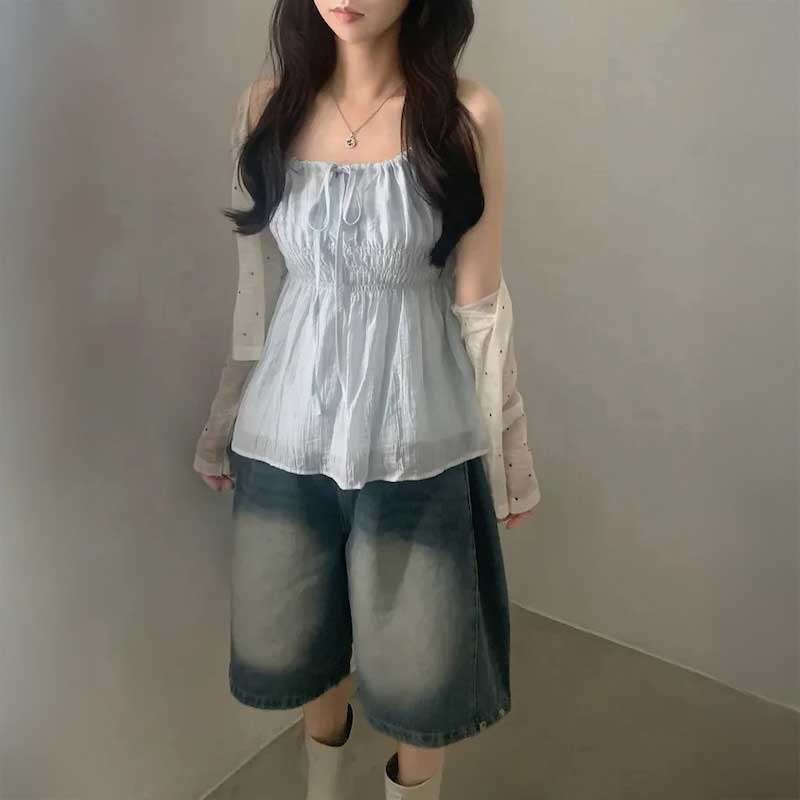 シャーリングキャミソールチュニック