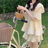 ダブルフリルフラワールームウェア