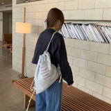 デニムロゴ刺繍ナップザック
