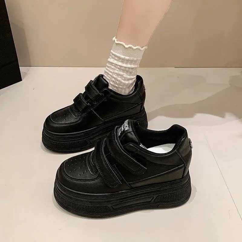 レザーダブルベルトハイソールスニーカー