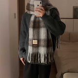 ウールタッチチェックマフラー