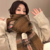 ウールタッチチェックマフラー