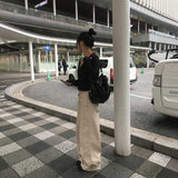 アシメボタンネックシェイプロンT