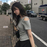 ワンショルダーアシンメトリートップス
