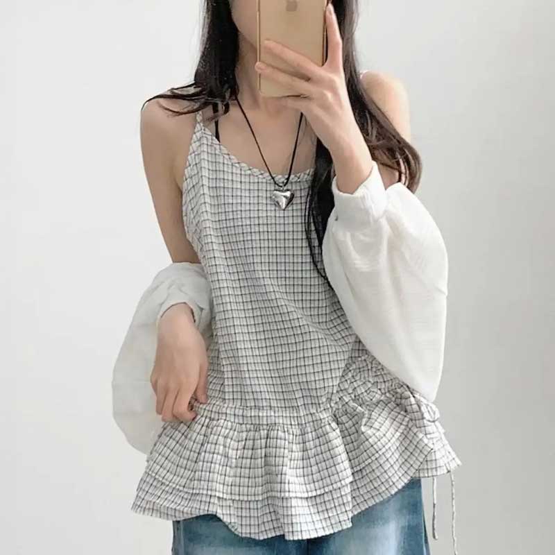 ダブルフリルドローコードチュニック