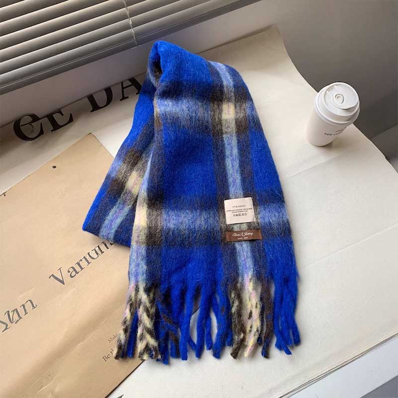 ウールタッチチェックマフラー