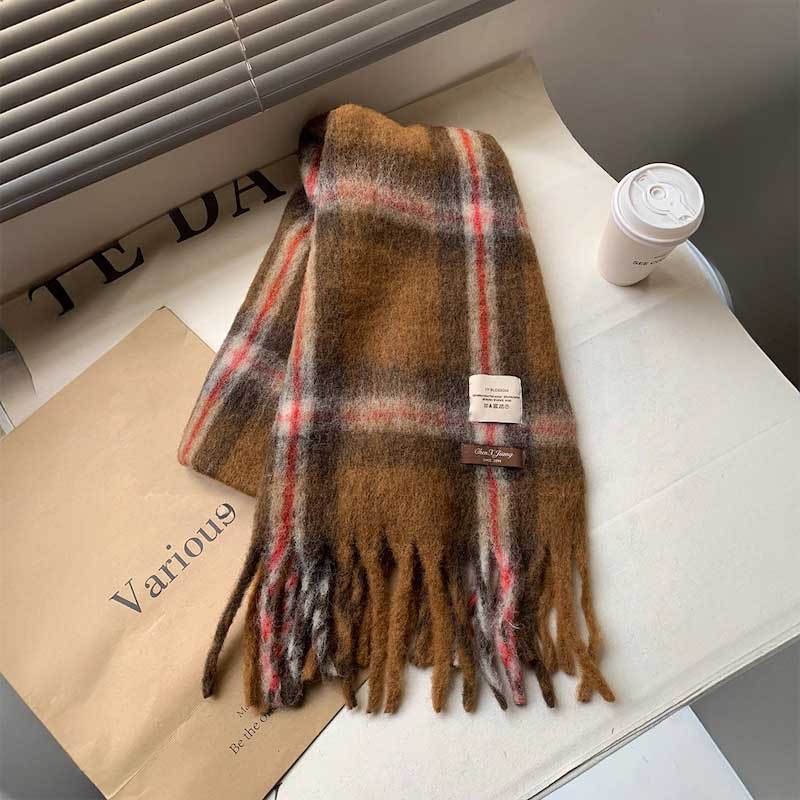 ウールタッチチェックマフラー