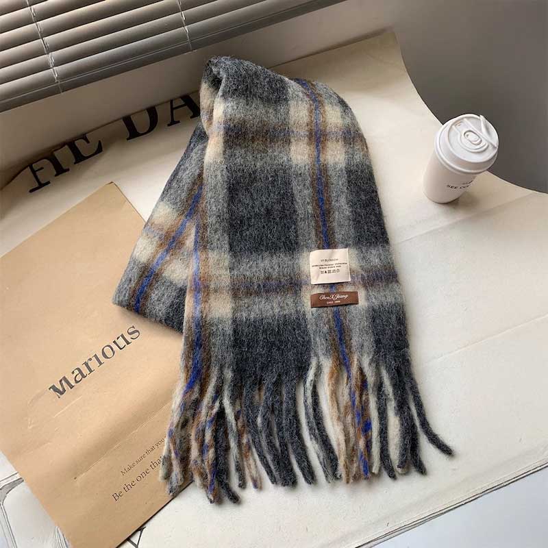 ウールタッチチェックマフラー