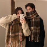 ウールタッチチェックマフラー