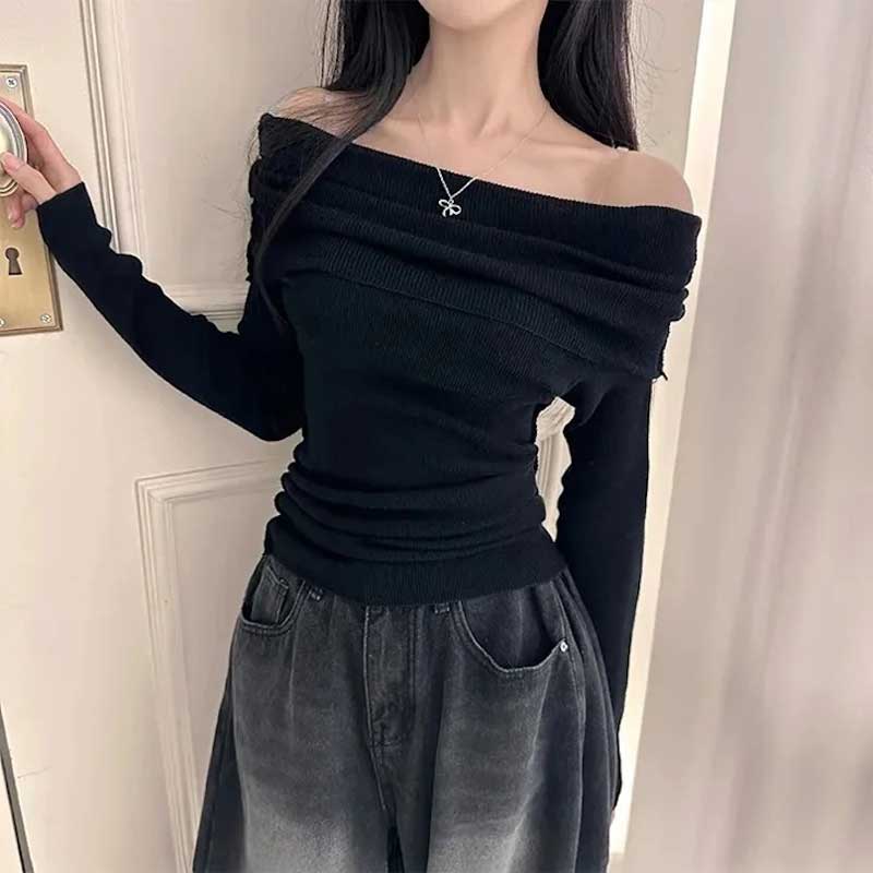 オフショルダールーズシアートップス