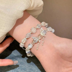 バタフライクリアストーンブレスレット
