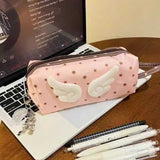 チョコピンクドットペンケース
