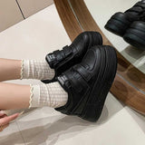 レザーダブルベルトハイソールスニーカー