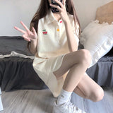 クリームポロトップス＆ショートパンツSET