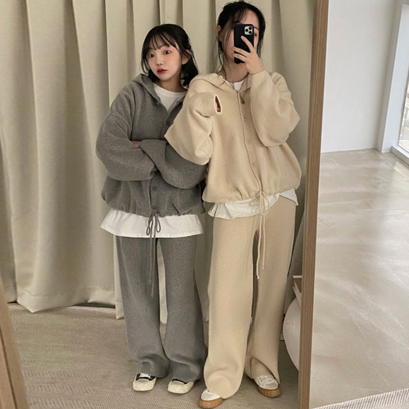 リラックスボタンパーカー&パンツSET