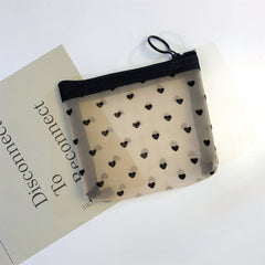 フレンチハートメッシュポーチ