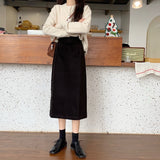 バックスリットミモレスカート