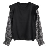 シフォンスリーブニットトップス