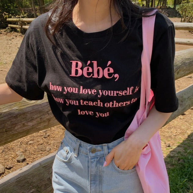 Bebe刺繍ロゴTシャツ – Girls Crush