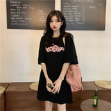 ブラックピンクTシャツワンピース＆フェイクスカートSET