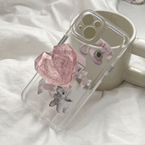 ピンククリスタルiPhoneケース